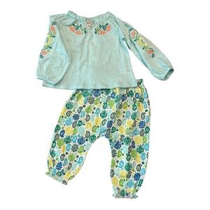 Peek blue and green tones floral outfit